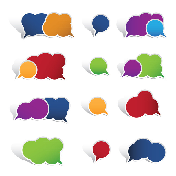 Colourful speech bubbles isolated on white background - Вектор,изображение