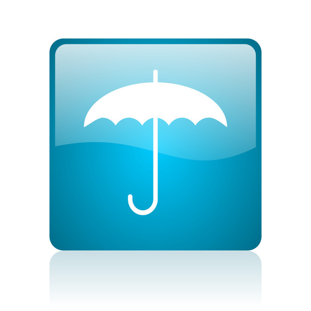 umbrella blue square web glossy icon - Zdjęcie, obraz