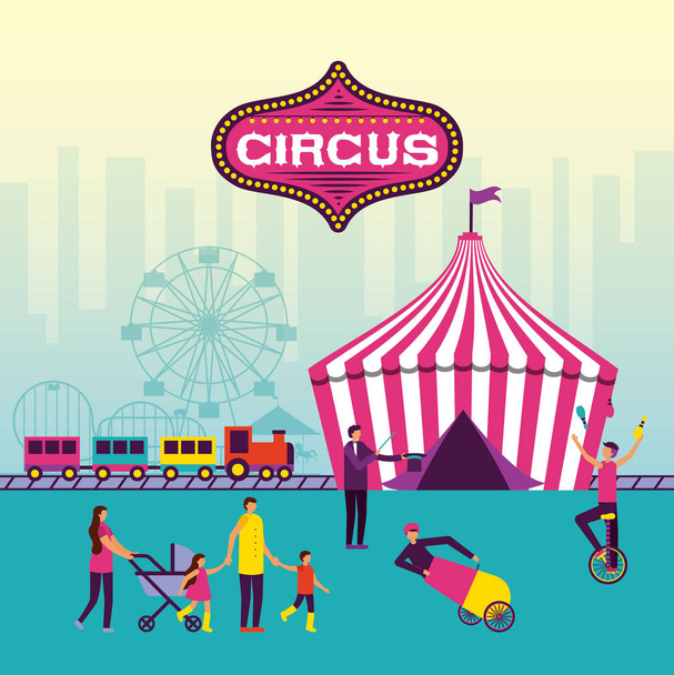 цирковая ярмарка развлечений
 - Вектор,изображение