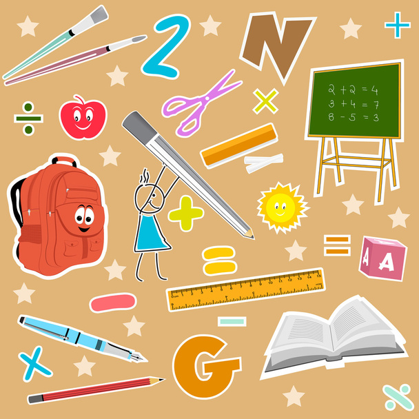 Back to school seamless patterns. - Vector, afbeelding