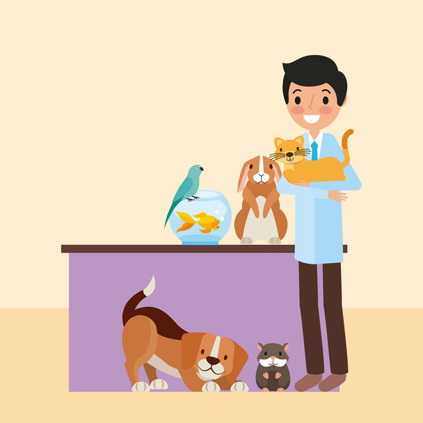 mascotas y veterinarios
 - Vector, imagen