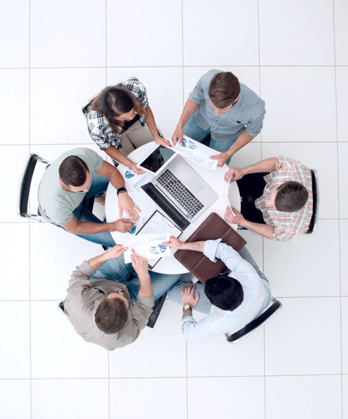 top view.business team making a financial report.photo with copy space - Фото, зображення