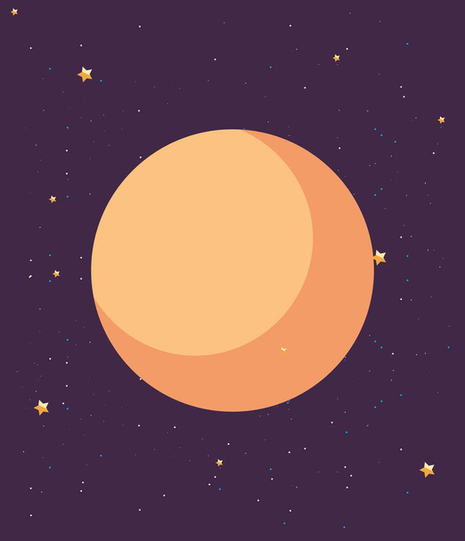 noche luna estrellas paisaje
 - Vector, imagen