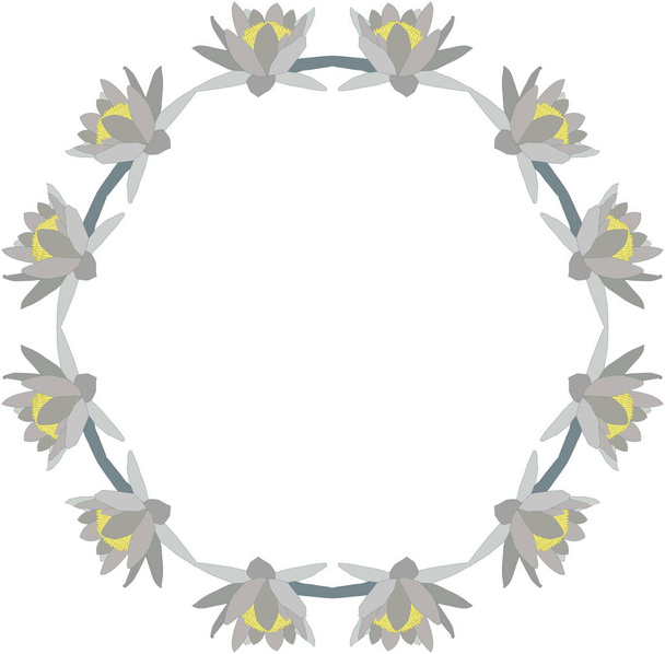 Marco de círculo de flor de loto - Foto, Imagen