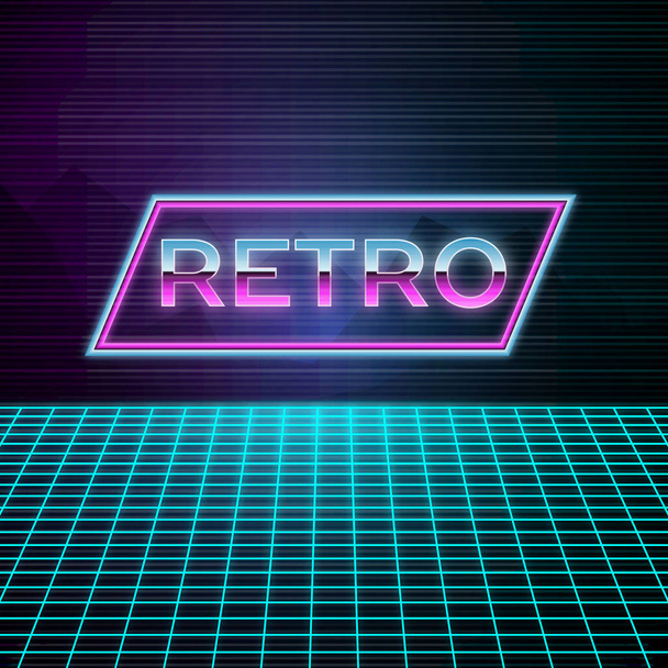 Futuristic background 80s style. Retro party - Vector, afbeelding