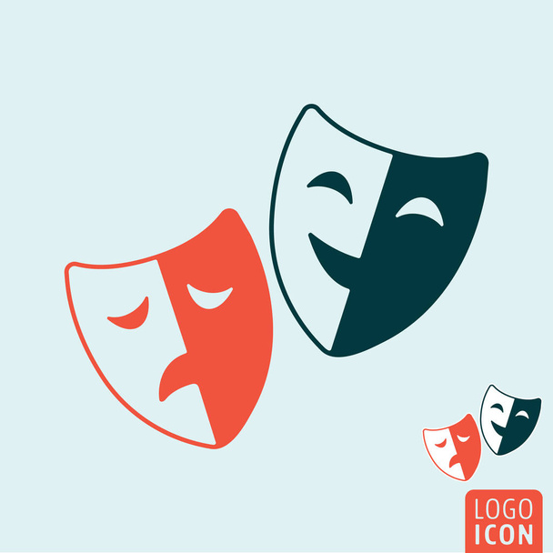 Comedy and tragedy theatrical masks vector symbol - Vector, Image