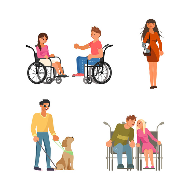 Conjunto de personas con discapacidad
 - Vector, Imagen