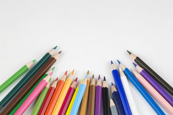 Colorful pencils isolated on the white background - Фото, зображення
