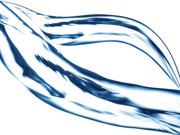 blauwe water straal, spatten - Foto, afbeelding