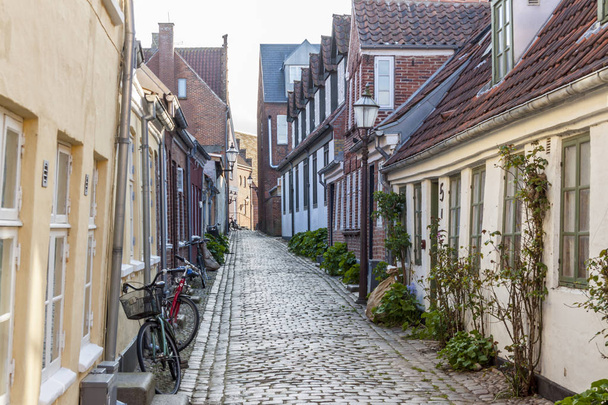Red brick wall - old house in Ribe, Denmark. - Fotó, kép