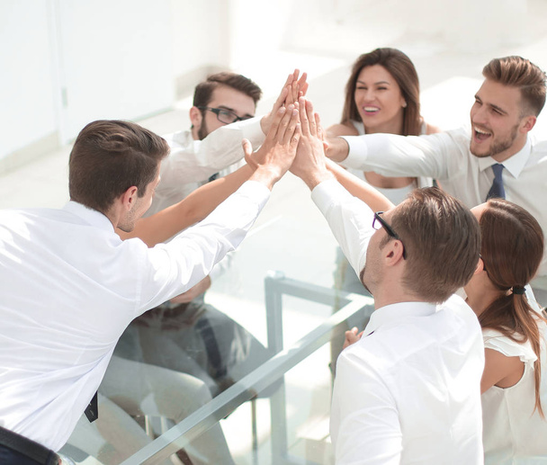 successful business team is putting their palms together - Fotoğraf, Görsel