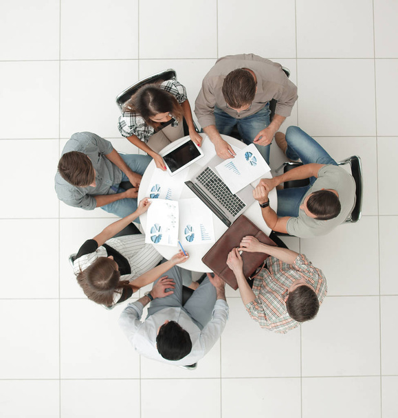 top view.lawyer and business team sitting at the round table - Fotoğraf, Görsel