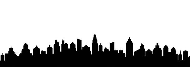 City skyline silhouette. City landscape template. Urban landscape. Vector illustration. - Vector, Image
