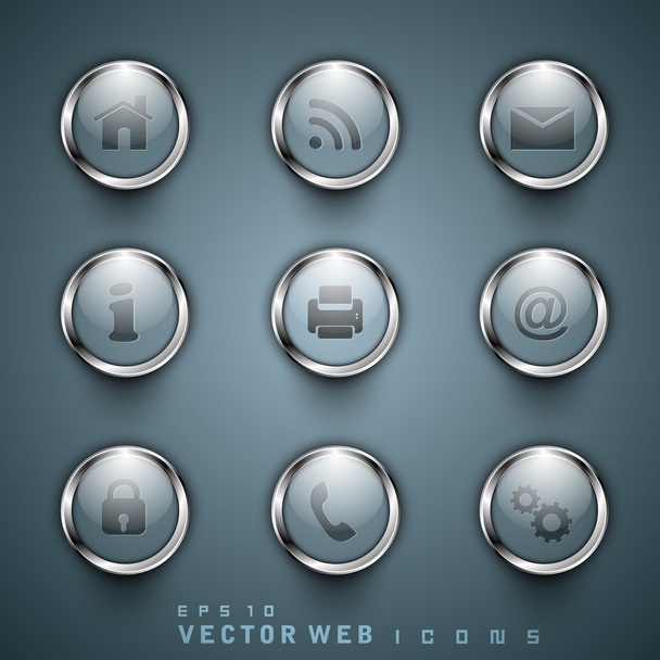 3D web 2.0 mail icons set. Can be used for websites, web applica - Vektor, kép