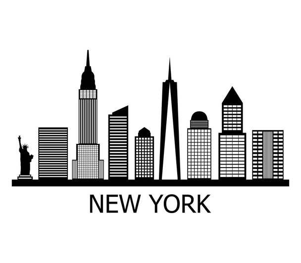New York horisonttiin valkoisella taustalla
 - Vektori, kuva