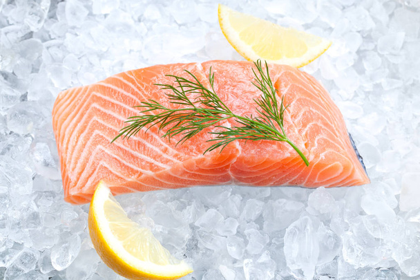 Fresh salmon on ice  - Photo, Image