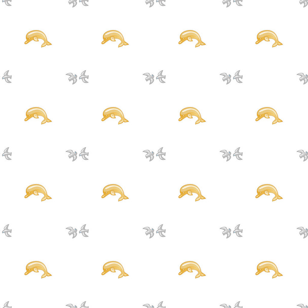 Seamless pattern with dolphins. Cute marine pattern for fabric, baby clothes, background, textile,wrapping paper and other decoration.Vector illustration - Vecteur, image