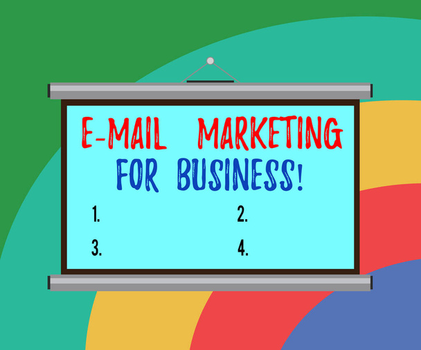 Fogalmi kézi írás, E Mail Marketing az üzleti mutatja. Üzleti fénykép szöveg mint reklám kampány stratégiák hordozható fali vetítővászon, konferencia-előadás a levelezési. - Fotó, kép