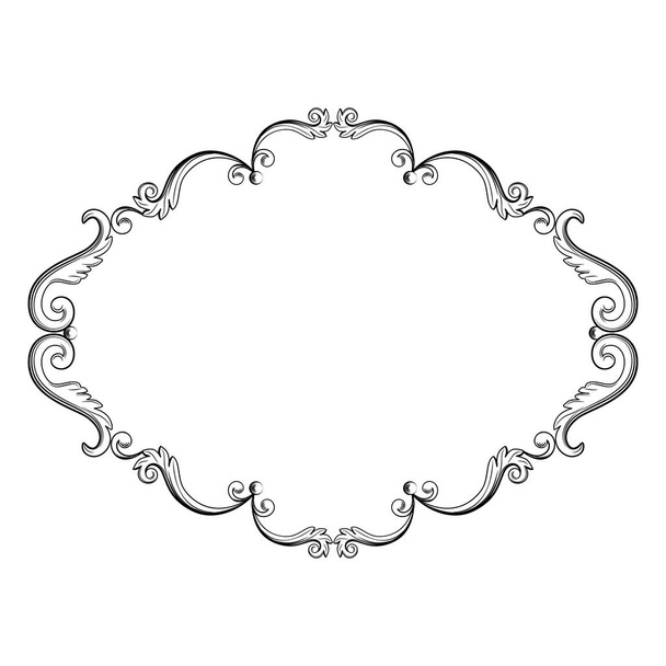 Ornamental vintage frame. Vector illustration in black and white colors - Διάνυσμα, εικόνα
