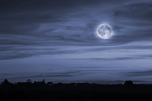 Paesaggio notturno con la luna piena
 - Foto, immagini
