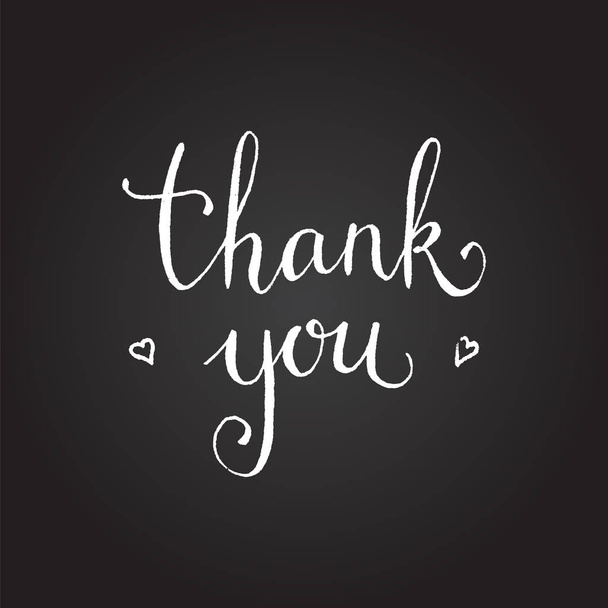 Thank You Card. Hand drawn chalk lettering. Vector illustration. - Vettoriali, immagini