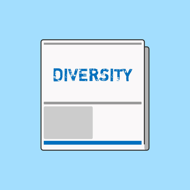 Word writing text Diversity. Business concept for state of being diverse range different things miscellany mixture White Board Memoramdum Layout Informing of Meeting Forum Notification. - Photo, Image