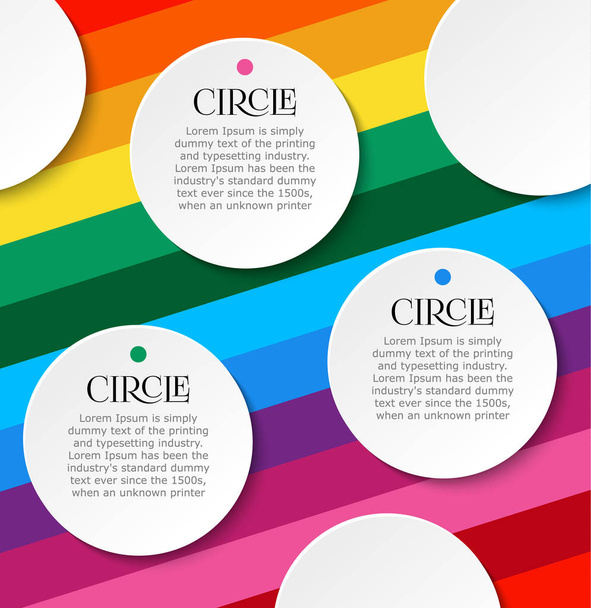 Bright infographics of three steps. White round page of paper - Vecteur, image
