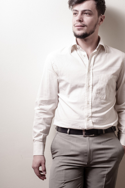 stylish modern guy with white shirt - Zdjęcie, obraz