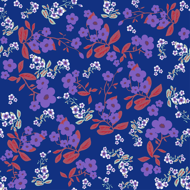 Violet flowers pattern - Vektor, kép
