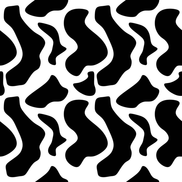 Camouflage seamless pattern in black and white vector illustration - Vektör, Görsel