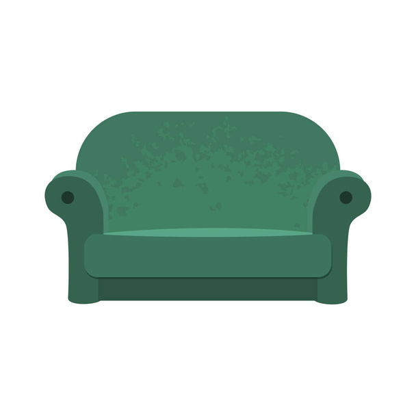 Зеленый текстильный диван для винтажной гостиной
. - Фото, изображение