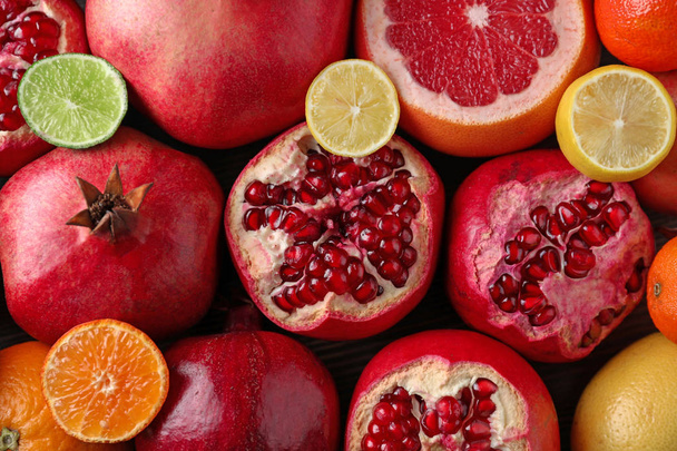 Different ripe fruits as background - Photo, Image