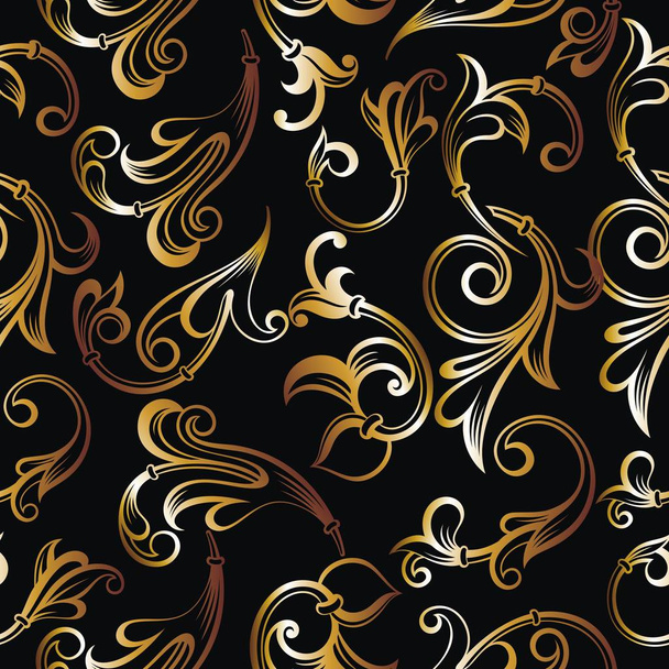 Royal pattern.Floral pattern. Vintage wallpaper in the Baroque style. Seamless vector background.  - Vektör, Görsel