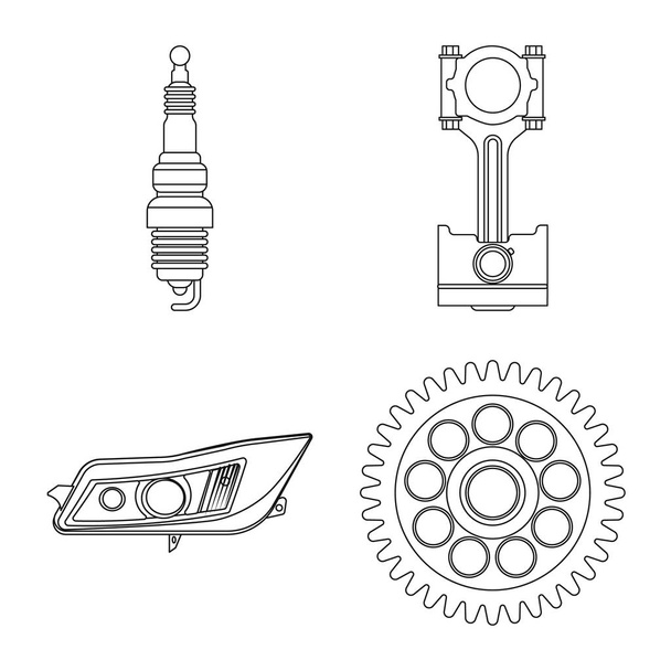 Vector illustration of auto and part logo. Collection of auto and car stock vector illustration. - Vettoriali, immagini