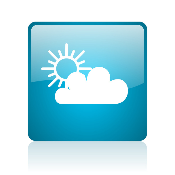 weather forecast blue square web glossy icon - Фото, зображення