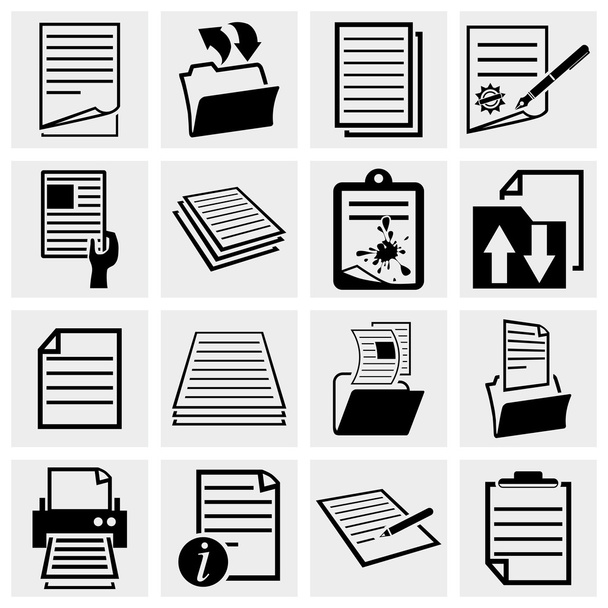 Иконки документов, набор значков бумаги и файла
 - Вектор,изображение