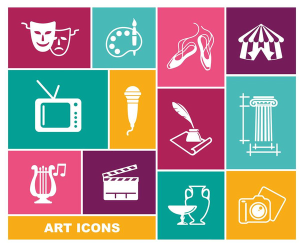 Iconos vectoriales de cultura y arte en estilo plano
 - Vector, Imagen