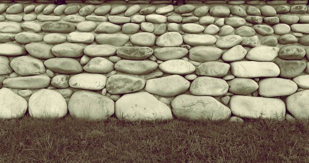 Stone laying of an old wall with toning - Photo, Image