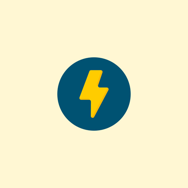 Icono de electricidad elemento plano. Ilustración vectorial de icono de electricidad plana aislada en un fondo limpio para el diseño del logotipo de su aplicación móvil web
. - Vector, imagen