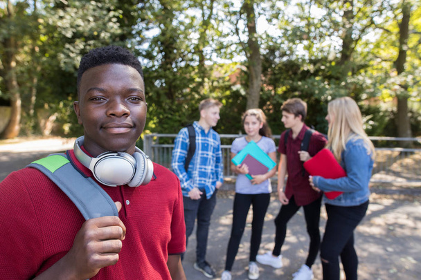 Portrait Of Teenage Students Outside School Building - Foto, immagini