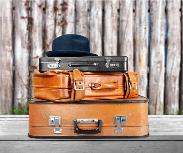Stack of Old suitcases. Travelling concept - Photo, Image