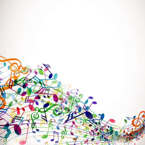 Colorful music notes - Vector, Imagen