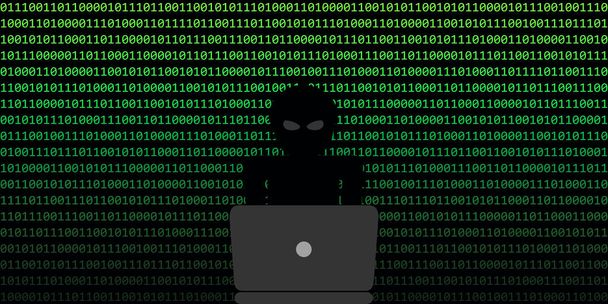 hacker cibercrime conceito código binário web fundo
 - Vetor, Imagem