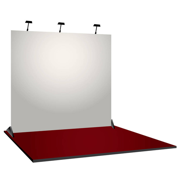 Diseño de stand stand de exposición simple blanco. Identidad corporativa conecpt. Ilustración vectorial
. - Vector, Imagen