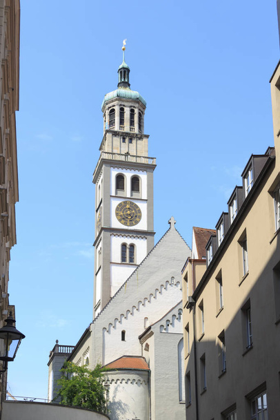 Pohled z radniční věže v Augsburgu, Bavorsko, Německo - Fotografie, Obrázek