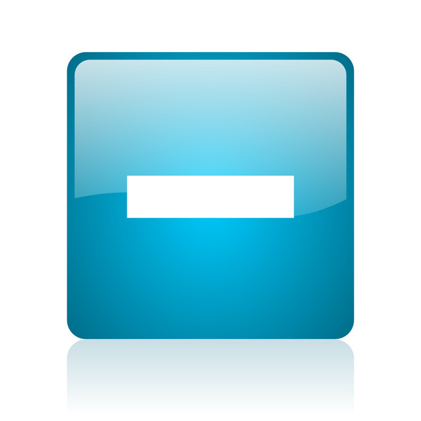 minus blue square web glossy icon - Foto, immagini