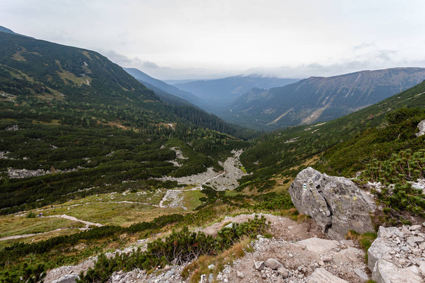hiking trails in Slovakia Tatra mountains near mountain lake of Rohache - Photo, Image