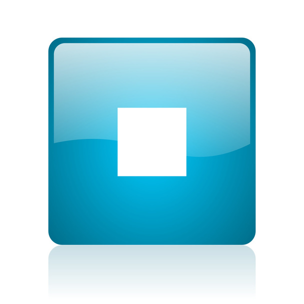 stop blue square web glossy icon - Фото, зображення