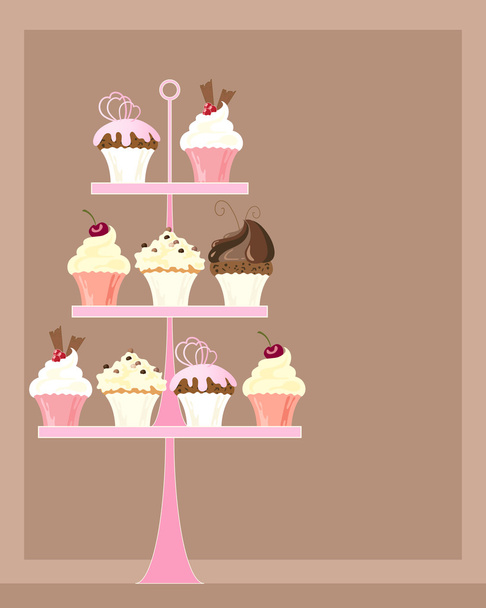 cupcake στάση - Διάνυσμα, εικόνα