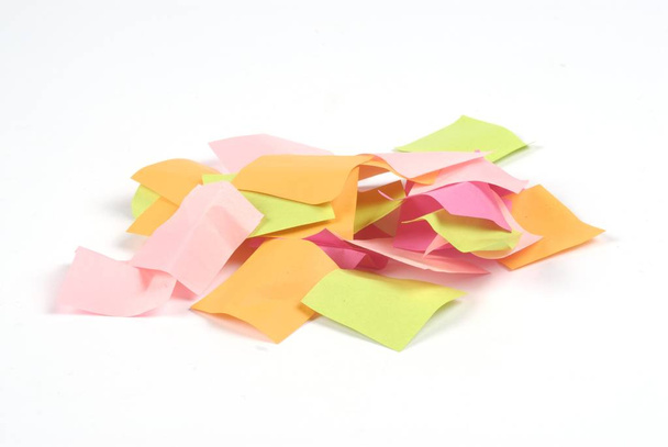 close-up shot of colored memo notes on white surface - Fotó, kép